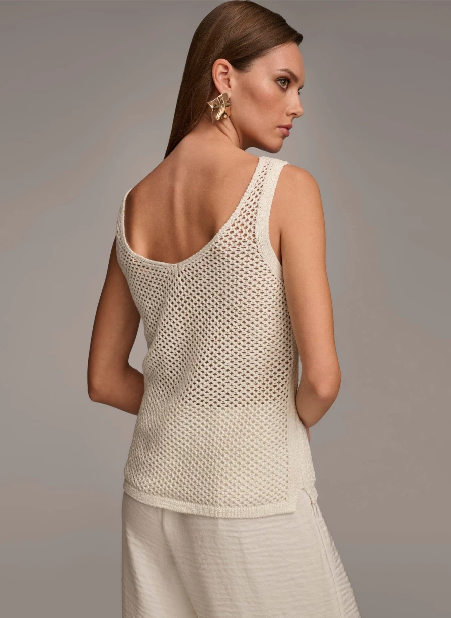Donna Karan Women's Sequin Embellished Tank Top for Elegant Glamour