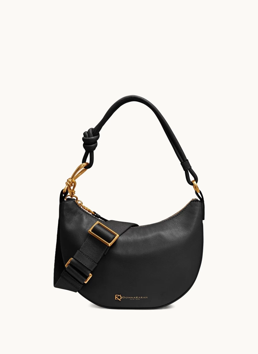 Donna Karan Women's Roslyn Small Hobo Bag - Stylish Leather Shoulder Handbag for Women