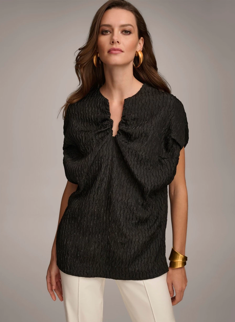 Donna Karan Women's Oversized Blouse - Elegant Loose Fit Top for Stylish Comfort