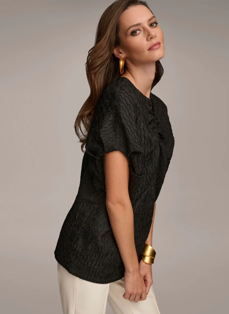 Donna Karan Women's Oversized Blouse - Elegant Loose Fit Top for Stylish Comfort