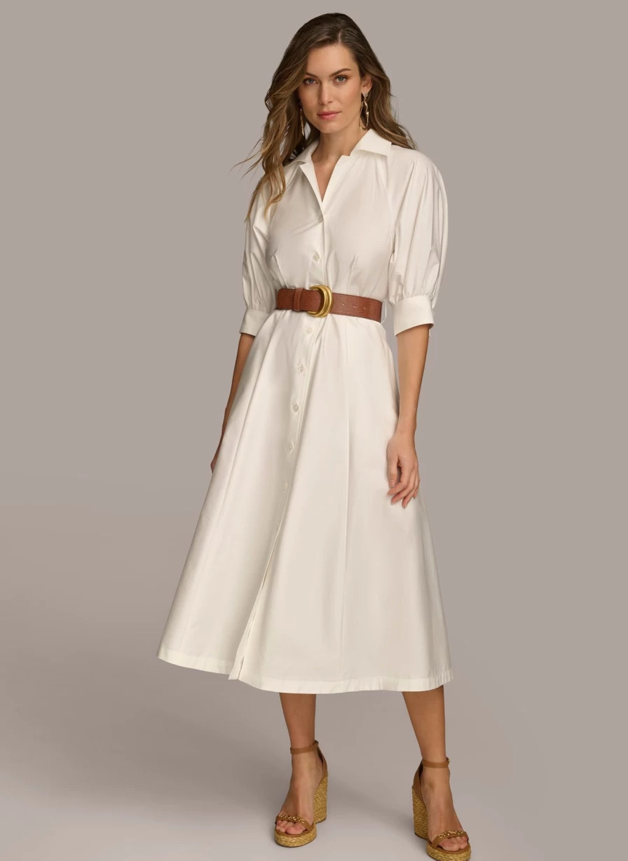 Donna Karan Women's Cotton Shirt Dress - Elegant Casual Wear