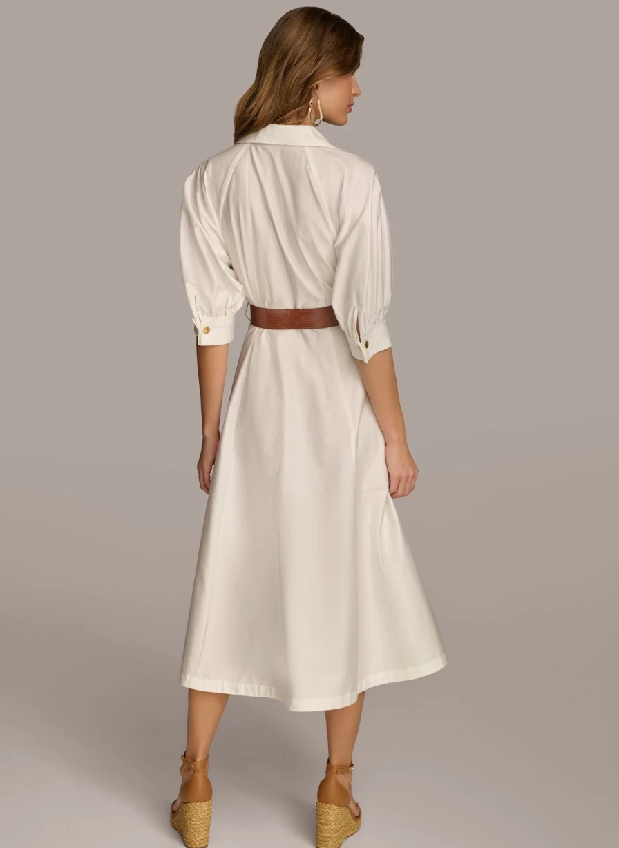 Donna Karan Women's Cotton Shirt Dress - Elegant Casual Wear