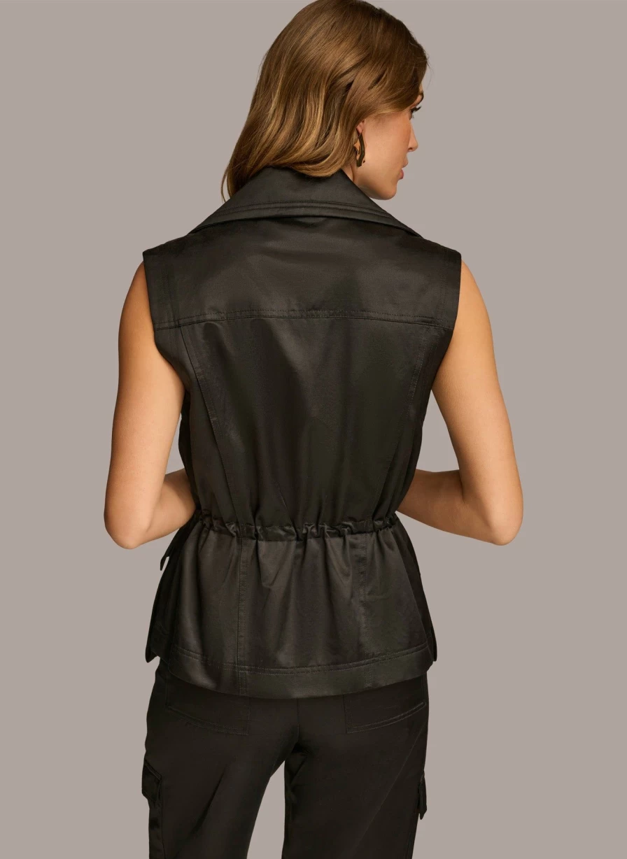 Donna Karan Women's Belted Vest - Stylish Waist-Defining Outerwear