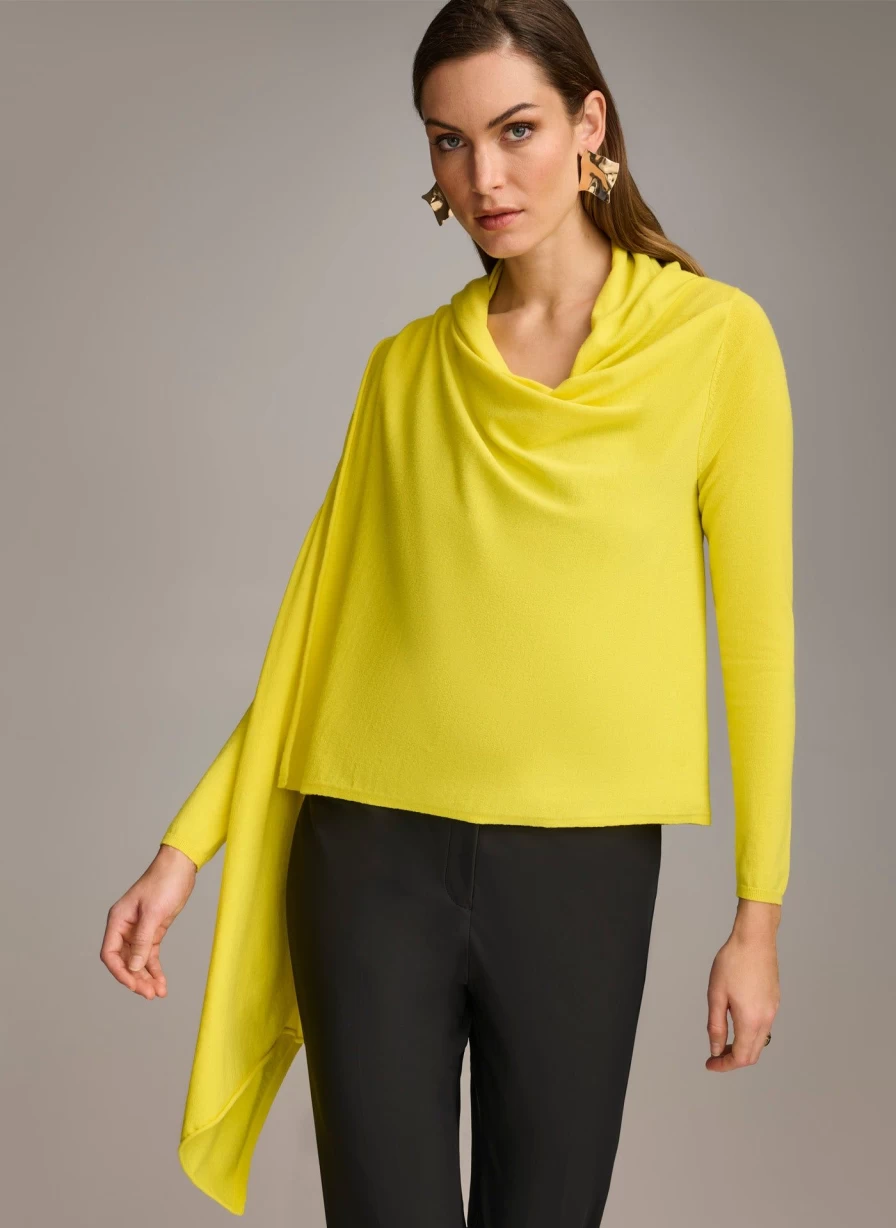 Donna Karan Women's Drape Cardigan - Elegant Knit Open Front Sweater