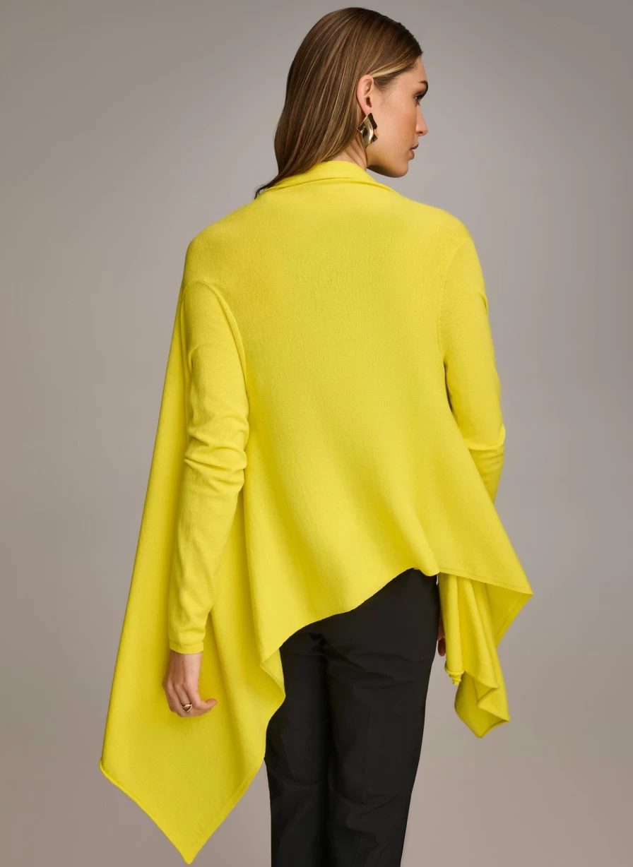 Donna Karan Women's Drape Cardigan - Elegant Knit Open Front Sweater
