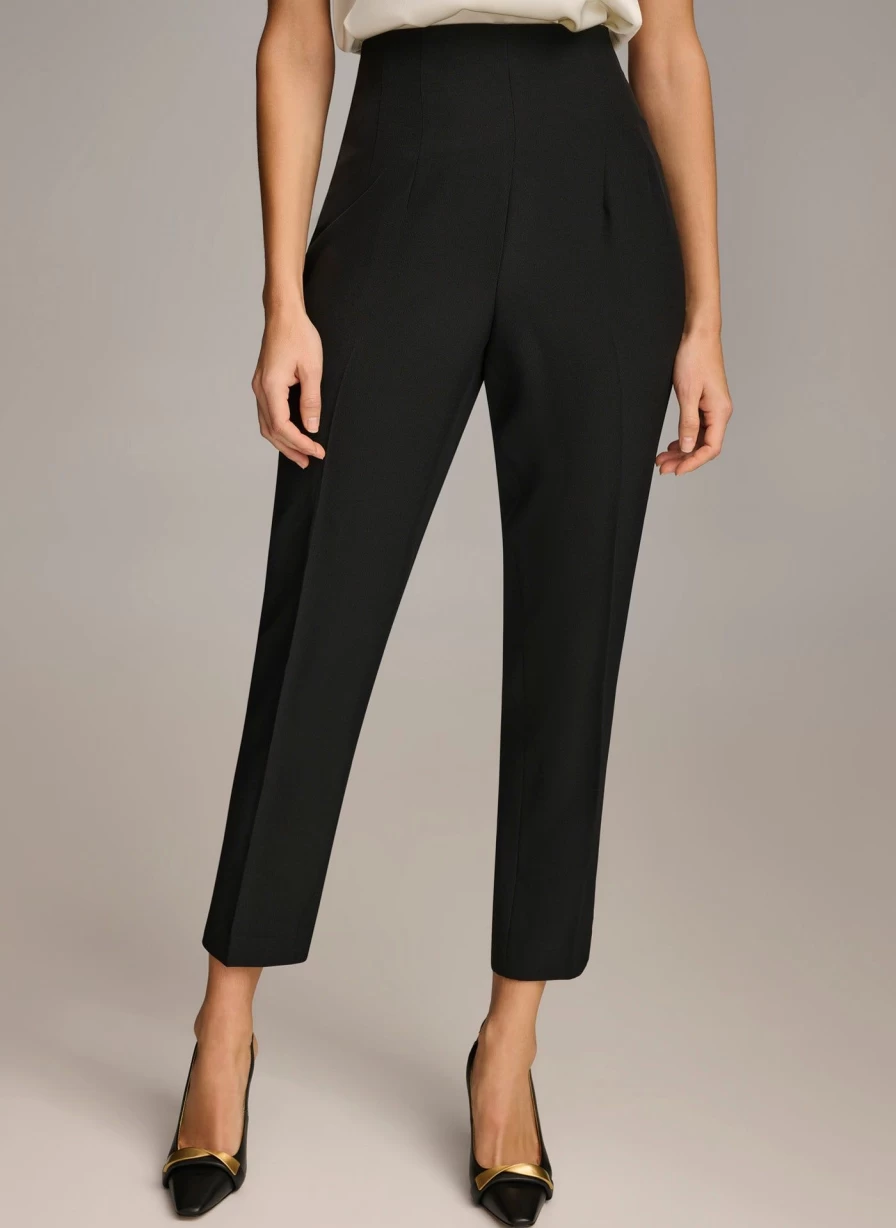 Donna Karan Women's Slim Flat Front Pants - Tailored Fit Trousers for Elegant Style