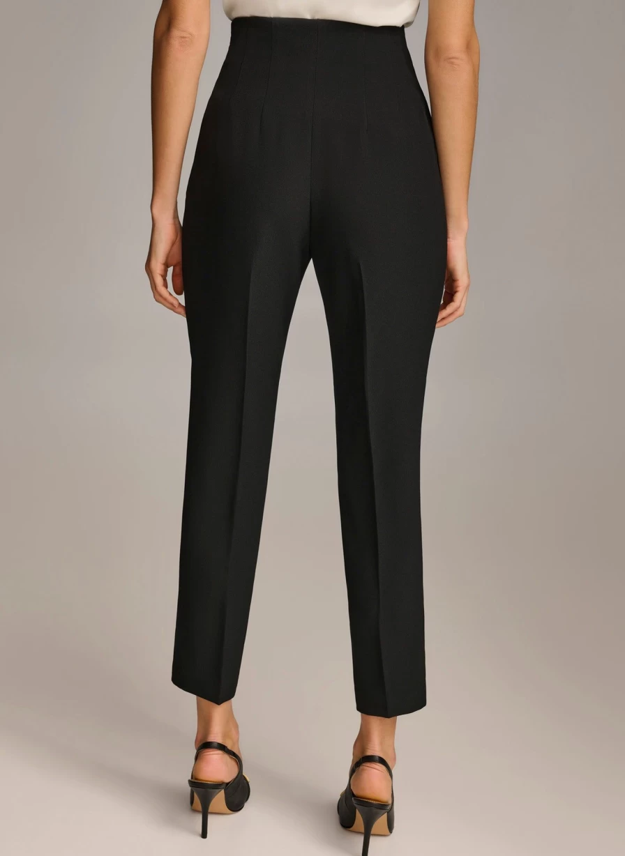 Donna Karan Women's Slim Flat Front Pants - Tailored Fit Trousers for Elegant Style