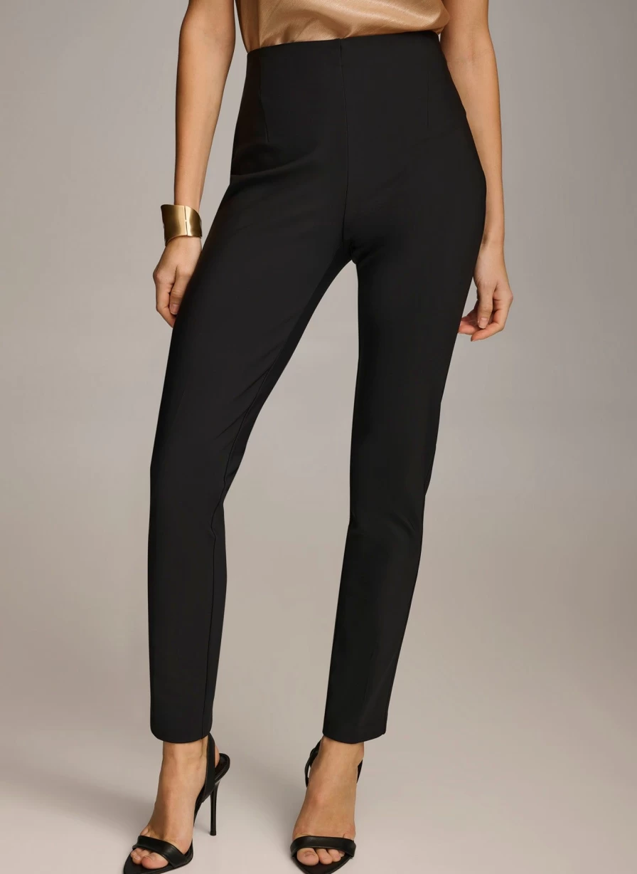 Donna Karan Women's Slim Leg Pants - Elegant Tailored Fit Trousers for Style & Comfort
