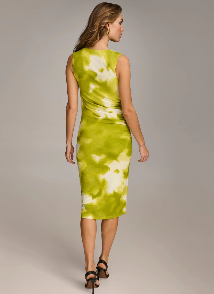 Donna Karan Women's Print Cowl Neck Dress - Elegant Flowy Boho Chic Style