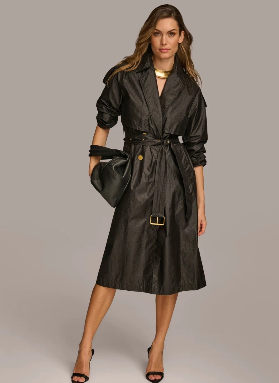 Donna Karan Women's Lightweight Belted Trench Coat