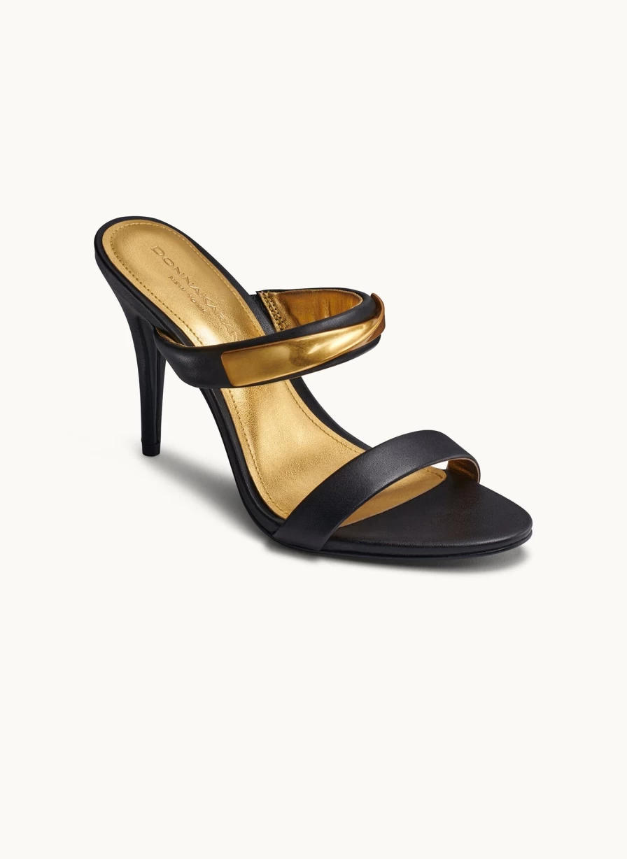 Donna Karan Women's Sabina Leather Sandals - Elegant Comfort Slide Sandals for Summer