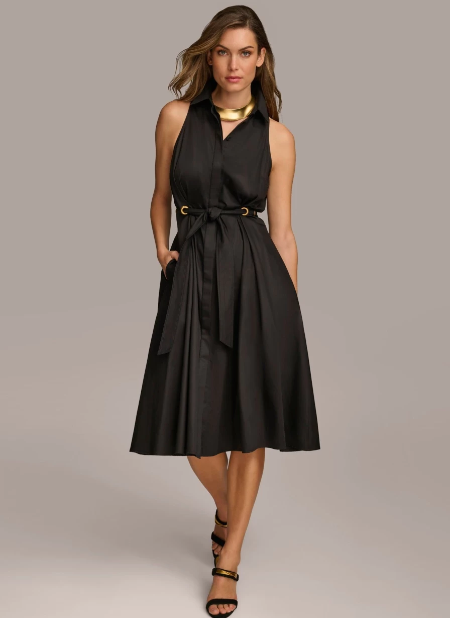 Donna Karan Women's Cotton Shirt Dress - Elegant Casual Wear