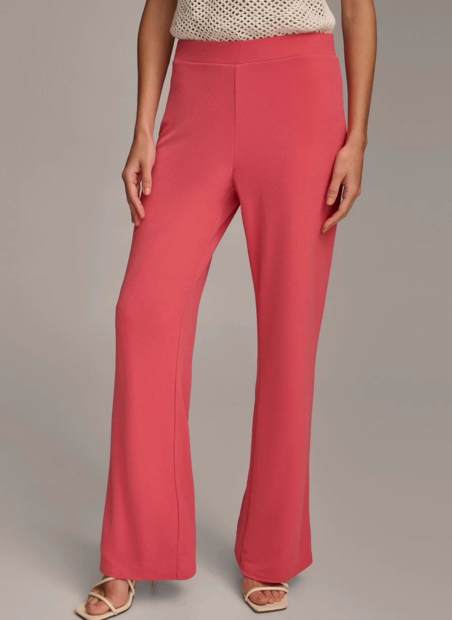 Donna Karan Women's Textured Knit High-Waist Pant with Comfort Stretch
