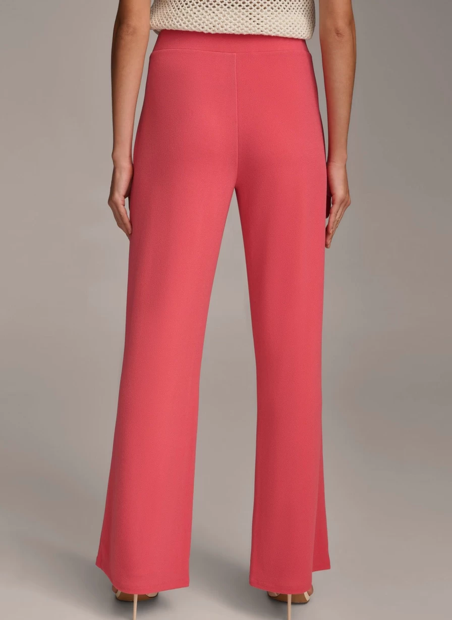 Donna Karan Women's Textured Knit High-Waist Pant with Comfort Stretch