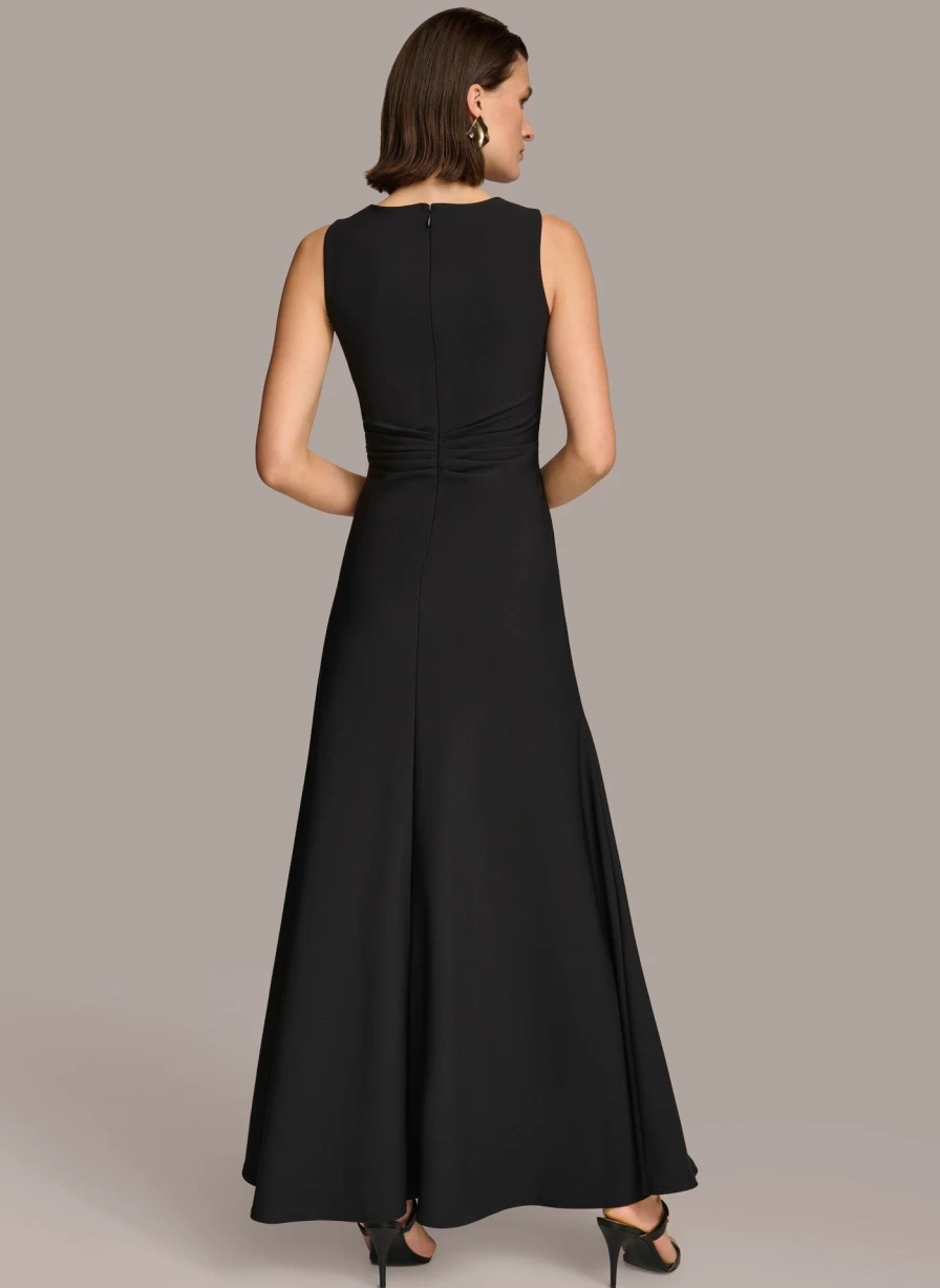 Donna Karan Women's V-Neck Twist Front Elegant Evening Gown