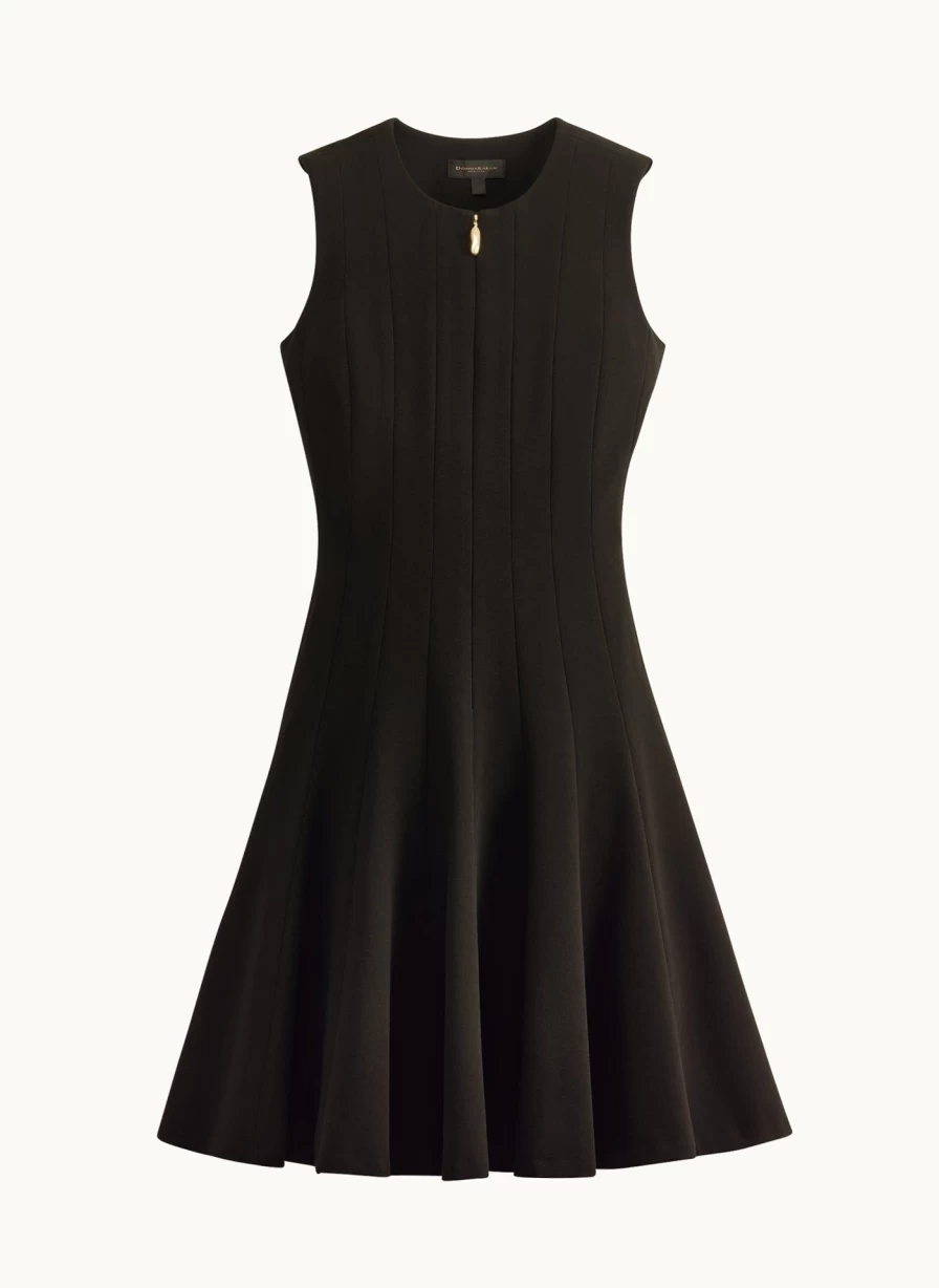 Donna Karan Women's Pleated Skirt Dress - Elegant and Stylish Knee-Length Skirt Dress for Women