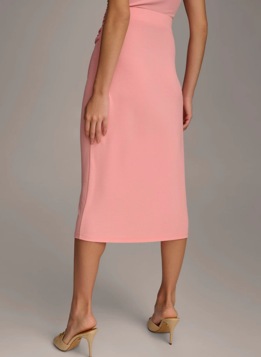 Donna Karan Women's Ruched Skirt - Elegant Stretch High-Waist Bodycon Mini Skirt for Women