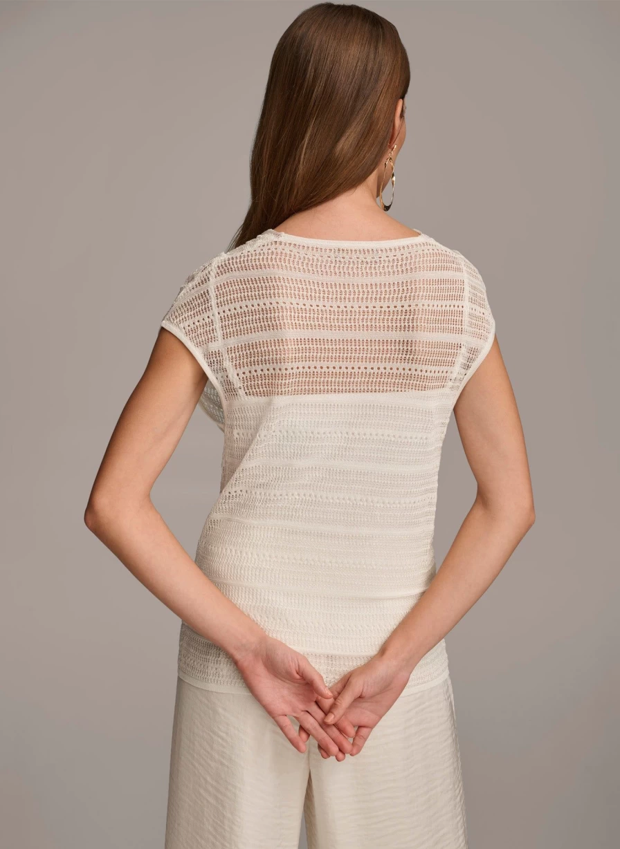 Donna Karan Women's Elegant Drape Neck Tunic Top for Stylish Layering