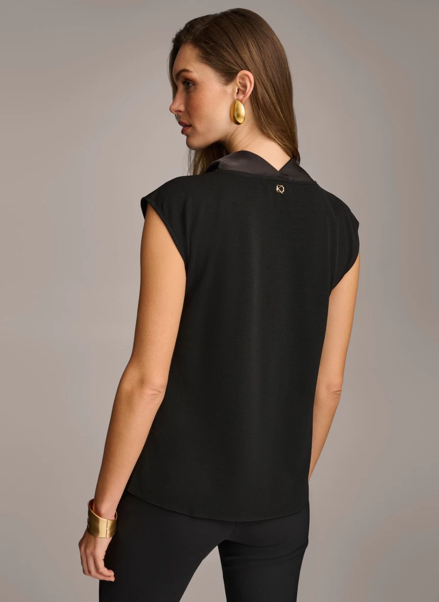 Donna Karan Women's Sleeveless Cowl Neck Blouse - Elegant Casual Top for Women