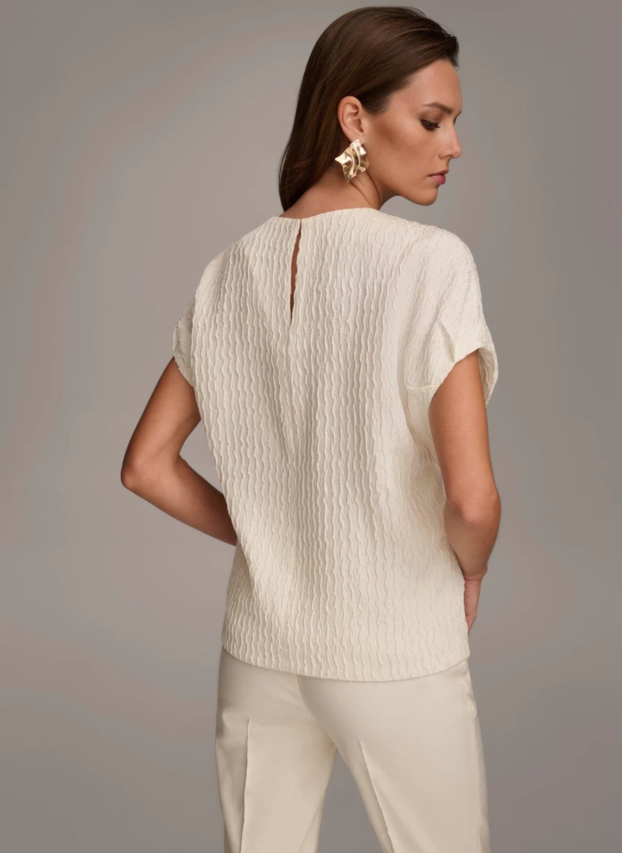Donna Karan Women's Oversized Blouse - Elegant Loose Fit Top for Modern Style