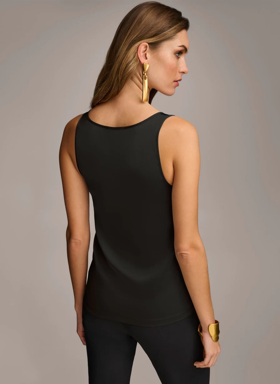 Donna Karan Women's Sleeveless Shell Top – Lightweight Summer Blouse for Casual & Office Wear