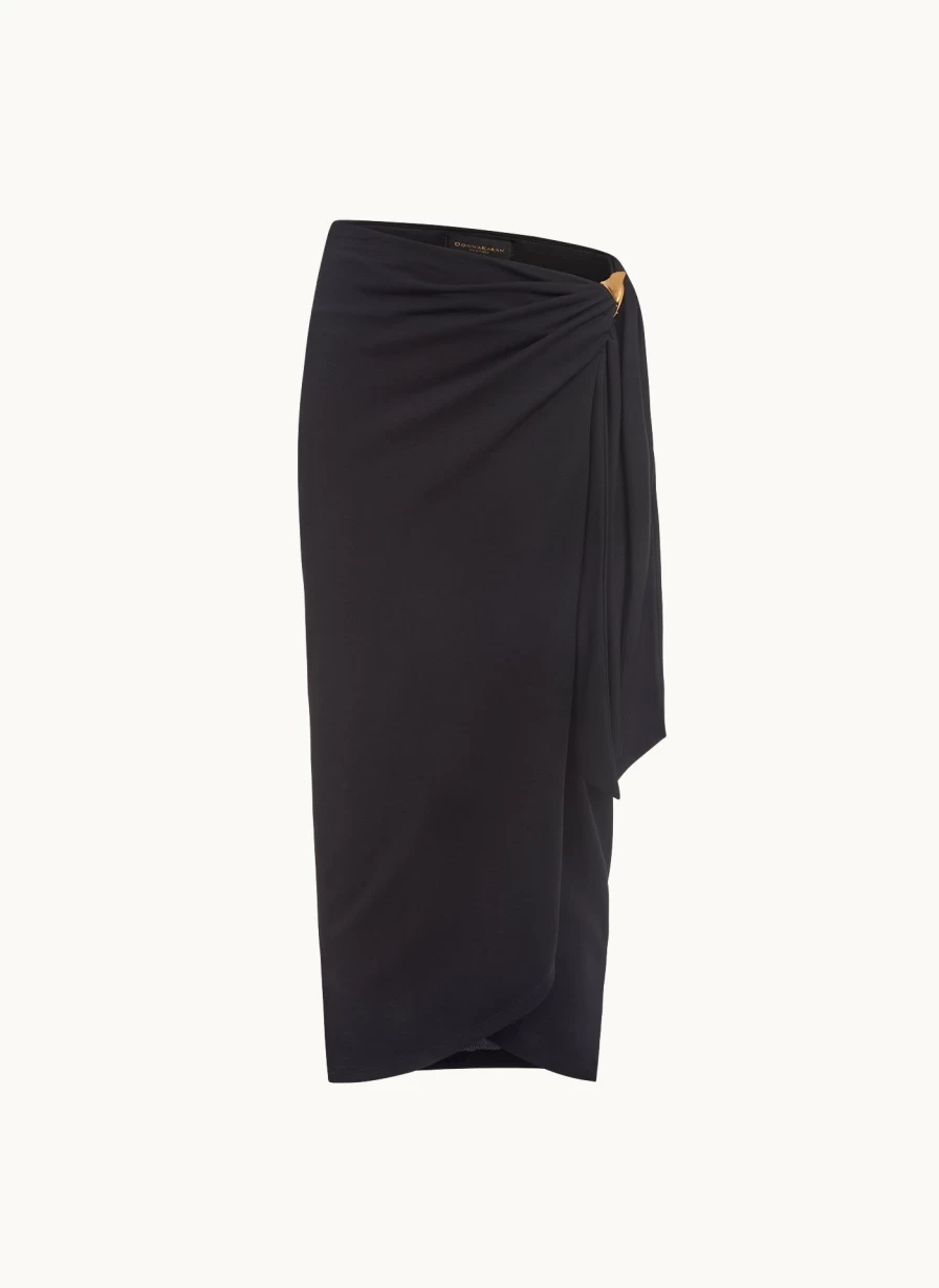 Donna Karan Women's Tie Waist Faux Wrap Dress - Elegant Casual Wrap Style