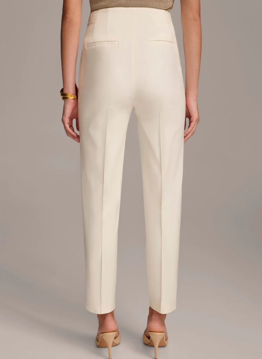 Donna Karan Women's Slim Fit Pants with Stylish Zipper Pocket Detail