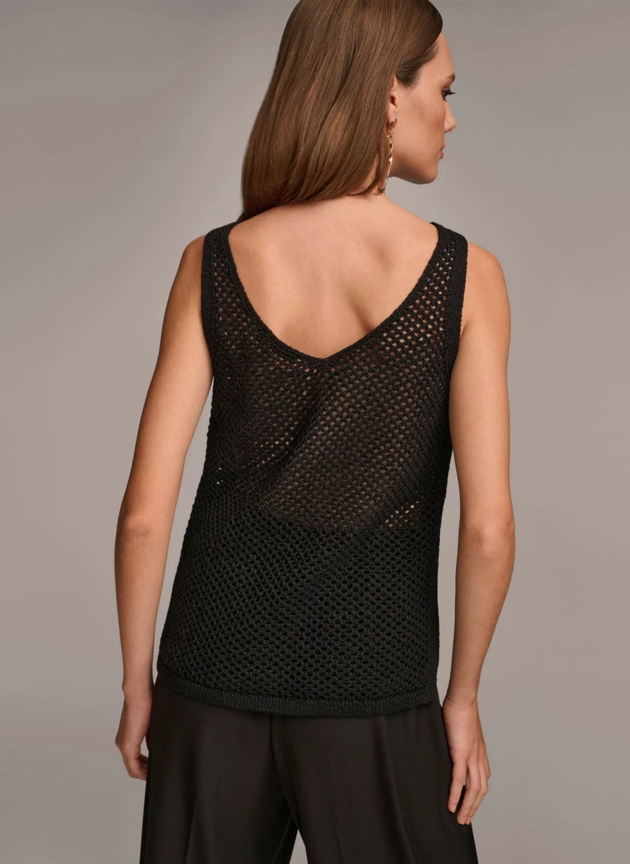Donna Karan Women's Sequin Embellished Tank Top for Elegant Glamour